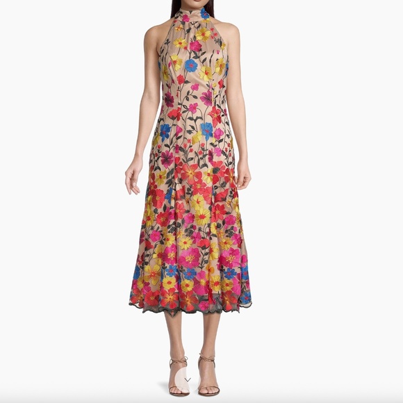 NWT Milly Penelope Floral Mesh Embroidered Dress - Picture 1 of 12